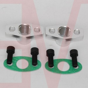 T3 T4 T04E T04 39mm NPT 1/<span class=keywords><strong>2</strong></span> Zoll Innengewinde Turbo Öl-Zufuhr- und Ablassleitung Adapterflansch - Product Image 6