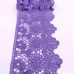 Encaje Guipur Químico de Lujo 100% Poliéster, Bordado 3D con Flores, Encaje Francés Seco Soluble en Agua - Product Image 6