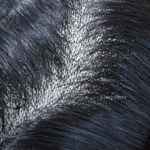 Duro pug-tudo poly com gaze índia cabelo humano homens cor de toupee # 1b peruca de homem careca - Product Image 6