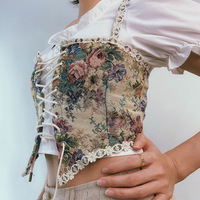 Personnalisé Nouvelle Mode Français Cour Rétro Camisole Fragmenté Slim Fit À Lacets Poitrine Wrap Hautes Ventes Bustier Débardeurs Quotidien Décontracté