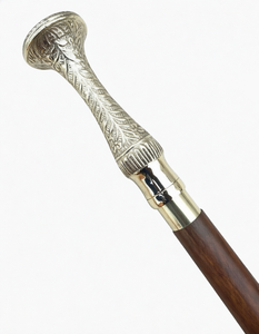 Handmade <b>Wooden</b> Walking Stick Brass Handle Foldable 3-Section Hiking Cane Portable Outdoor Trekking Staff - Product Image 1