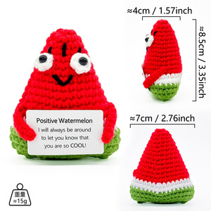 Handmade Crochet Avocado Pineapple Watermelon Plush Doll <b>Mini</b> Amigurumi Stuffed Toy for Gift <b>Desk</b> Decor - Product Image 4