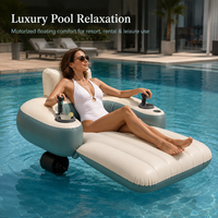 Fauteuil flottant motorisé 12V pour adultes, transat gonflable électrique à double moteur, chaise longue aquatique avec joystick et porte-gobelet OEM ODM