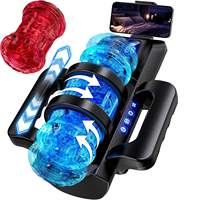Freihändige Automatische Sexmaschine Masturbator Stroker mit Stoß- und Rotationsfunktion für Männliche Penistraining-Masturbation mit Griff und Telefonhalterung
