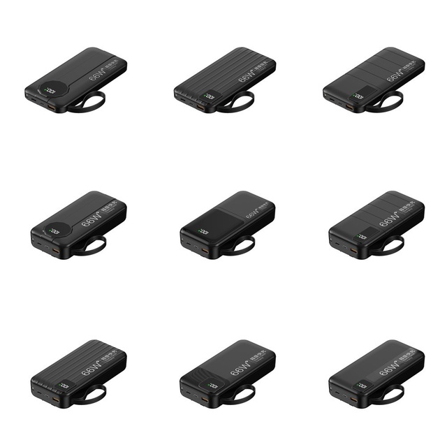 New Style Self-contained Cable Large Capacity 30000 MAh Lithium-ion Portable Power Bank Multiple USB Output Printed LOGO