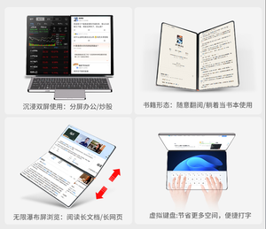 2025 OEM Dual-Screen 2-in-1 Laptop 10,95 "+ 10,95" 16GB DDR4 Procesador <span class=keywords><strong>Intel</strong></span> 16GB + 512GB Expansion Business Touch Smart Laptop - Product Image 2