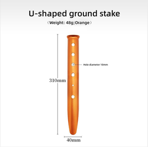 Estacas para tienda de campañ<span class=keywords><strong>a</strong></span> Aleación de aluminio Clavijas para tienda <span class=keywords><strong>a</strong></span> prueba de viento Ligeras en forma de U Estacas para acampar Senderismo - Product Image 4
