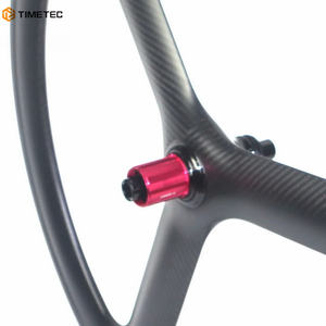 Roues en carbone à trois rayons 700C Frein à disque pour vélo de route Paire de roues en carbone 6 boulons Centerlock Clincher Tubulaire à travers l'essieu - Product Image 6
