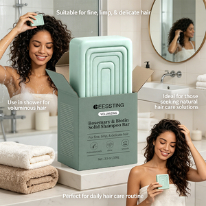 Shampoing Solide Quotidien au Romarin et Biotine pour Soin Capillaire, Nettoyage Doux, Épaississant Intensif Naturel, Prévient la Chute des Cheveux, Vente en Gros - Product Image 3