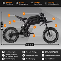 Scooter électrique tout-terrain rétro 2000W haute vitesse QJ GT73 Pro, moto électrique, vélo de montagne électrique, dirt bike pour adultes