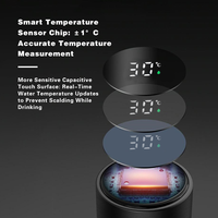 Botol Termos Digital Sensor Stainless Steel 500ml dengan Layar Temperatur, Logo Custom, Perlengkapan Minum untuk Penggunaan Luar Ruangan