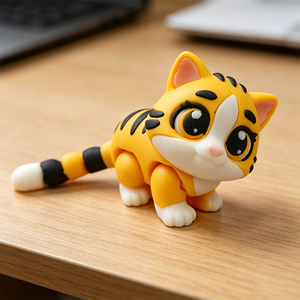 Juguete de Tigre Impreso en 3D, Figura de Animal Flexible y Articulada para Decoración de Hogar, Oficina o Escritorio - Product Image 6