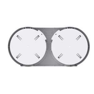 Dispensador de rollo doble de plástico moderno FANDA con acabado blanco, diseño de extracción central, montado en la pared, hecho en Taiwán - Product Image 5