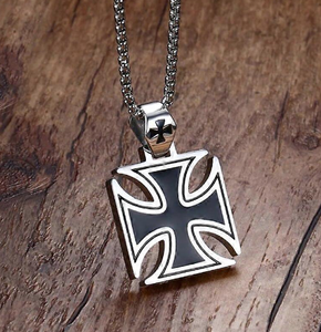 Buen diseño 316 L de acero inoxidable clásico Caballeros Templarios Cruz colgante collar Simple Cruz collar Venta caliente collar - Product Image 1