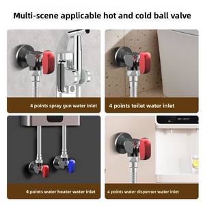 Robinet à bille épaissi au design moderne et épuré pour chauffe-eau domestique, avec noyau de 4 pouces, grand débit, pour eau froide et chaude - Product Image 4