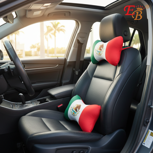 Almohada de cuero para el cuello del coche Eb Sports Style 11X7 con función de ventilación, hecha en México - Product Image 4