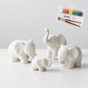 Estatuilla personalizable de cerámica con forma de Chacal, estatua de <span class=keywords><strong>animal</strong></span> sin pintar para pintura de arte DIY y proyectos artesanales - Product Image 4