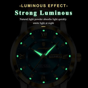 Poedagar 936 Wholesale High Quality Leather Men's Wrist Watch Waterproof Luminous Quartz Watches for Men - Product Image 6