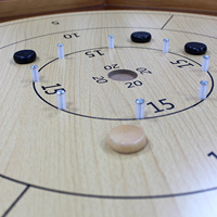 Jeu de société Crokinole 30 pouces, 2 en 1 Crokinole et dames avec surface de jeu en bois octogonale, jeu de société de table canadien