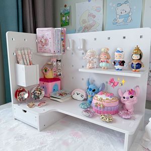 Mikoshiro Corner Pegboard <b>Shelf</b> <b>Desk</b> Organizer With Drawer Storage For Stationery And Miscellaneous Items Rectangle Standing - Product Image 2