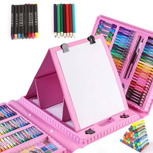 LISI 176 PCSキッズアートドローイングキット両面三つ折りイーゼルボックスオイルパステルスクレヨン色鉛筆ペイントブラシ - Product Image 6