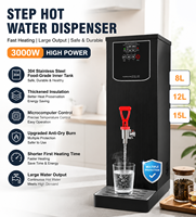 Chauffe-eau commercial électrique 15L – Distributeur d'eau chaude instantanée professionnel – Machine de chauffage d'eau avec réservoir