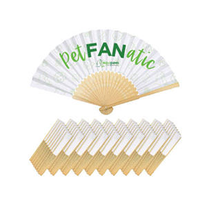 Éventail personnalisé pour promotion de mariage en tissu, bois, bambou, papier avec logo artistique, peint à la main, par sublimation, pliable, cadeau souvenir - Product Image 4