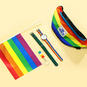 SK Pride Month Day Lgbt Pride Flags Charm Woven Pulsera Relojes Banderas con relojes de pulsera <span class=keywords><strong>Gay</strong></span> Pride - Product Image 1