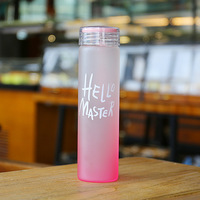 Bouteille d'eau en verre dépoli Borosilicate incassable écologique, bouteille d'eau de motivation de 450ml