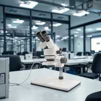 SHUNMA SZM45-B1 Stereo Zoom Binocular Microscope LED Light Source Auto Focus 7-45x Magnification Large Base for Laboratory Use
