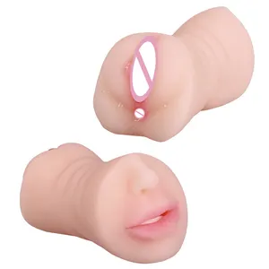 Mainan seks untuk pria dewasa masturbator pria 3 in 1 Anal pantat mulut pria masturbasi nyata Vagina kantong Pria