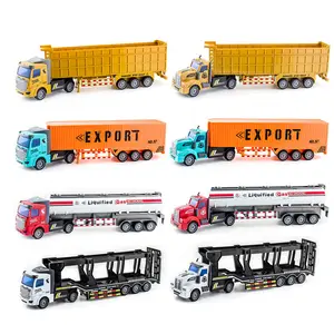 Oplegger Heavy-Duty Transport Bouw Dump Pull Back Auto Kids Speelgoed Truck Voertuigen Diecast Speelgoed