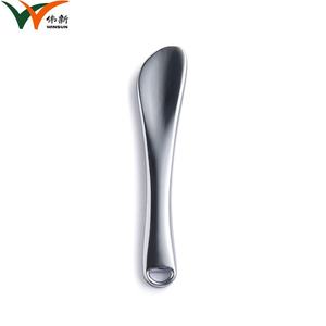 Hot Sale Simple Design Eco Friendly Sliver Custom Logo Metal Face Cream <b>Spoon</b> - Product Image 2