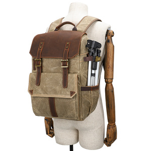 Sac à dos de photographie numérique SLR grande capacité, design en toile, fermeture éclair, imperméable, nylon, polyester, sac pour appareil photo d'extérieur - Product Image 2