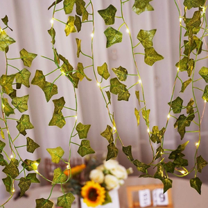 <span class=keywords><strong>Guirlande</strong></span> lumineuse LED en forme de feuille d'érable verte suspendue, alimentée par énergie solaire/batterie, IP44, en rotin, pour salon et extérieur - Product Image 4