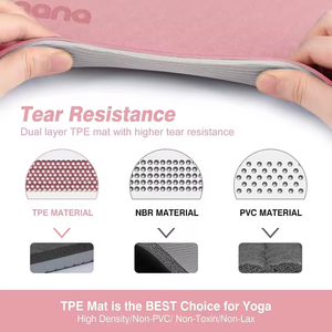 Tapete <span class=keywords><strong>de</strong></span> <span class=keywords><strong>Yoga</strong></span> TPE <span class=keywords><strong>de</strong></span> 6mm <span class=keywords><strong>de</strong></span> Grosor, Antideslizante e Impermeable, para <span class=keywords><strong>Yoga</strong></span>, Pilates, Gimnasio en Casa y Fitness - Product Image 5
