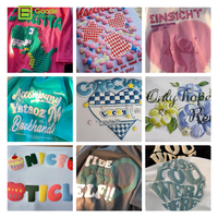Étiquettes en mousse 3D gonflées personnalisées avec logo, motif dessin animé, résistantes à l'eau, à forte adhérence, pour vêtements, en gros pour PU