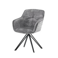 Chaise de salle à manger moderne et minimaliste en flanelle, pivotante, avec dossier pulvérisé, style luxe léger et design raffiné, pour l'exportation