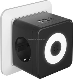 Prise murale électrique <span class=keywords><strong>Powercube</strong></span> Europe SCHUKO, prise murale encastrée avec <span class=keywords><strong>USB</strong></span> et veilleuse - Product Image 1