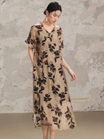 Robe Vintage en Lin Boutonnée pour Femme, Nouvelle Collection Été 2026, Coupe Ample, Design Vieilli, Imprimé Floral Style Chinois, Robe Haut de Gamme