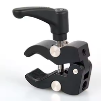 Support de caméra en aluminium avec pince crabe, ouverture maximale de 40 mm, filetages 1/4 et 3/8 pouces pour DSLR/moniteur/micro/support d'éclairage de bureau