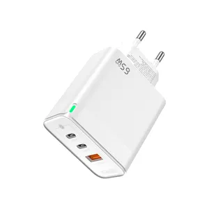 65W 고속 충전 PD USB C 충전기 EU 전원 어댑터 13 Pro 12 11 8 7 모바일 충전기 PD + PD + QC 충전기 OEM