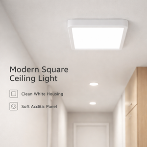 โคมไฟเพดาน LED ทรงสี่เหลี่ยมทันสมัย 18W สามสี อะคริลิคติดพื้นผิว สำหรับบ้าน ห้องนั่งเล่น ห้องนอน ทางเดิน โถงทางเดิน - Product Image 2