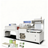 Machine d'emballage automatique avec découpe en L et scellage pour film POF, tunnel de rétraction thermique PP PVC pour boîtes et bouteilles de parfum