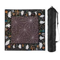 Tapis de table Mahjong sur le thème d'Halloween, motif citrouille et crâne, tapis de jeu de poker et tapis antidérapant en stock