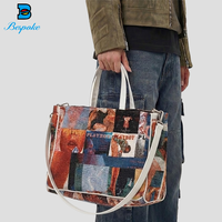 Sac fourre-tout personnalisé en jacquard tissé, sac à bandoulière vintage de luxe, grande capacité, sac à main streetwear fait main pour homme