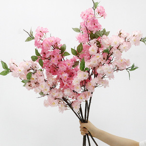 Ramas de flor de cerezo <span class=keywords><strong>grandes</strong></span> de alta calidad Flor de Primavera de seda Blanco Rosa Amarillo Azul - Product Image 1