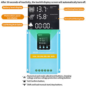 Contrôleur <span class=keywords><strong>de</strong></span> <span class=keywords><strong>charge</strong></span> solaire MPPT 12V24V36V48V Adaptation automatique Régulateur photovoltaïque Convient aux systèmes <span class=keywords><strong>de</strong></span> panneaux solaires - Product Image 5
