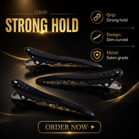 Peigne à cheveux en aluminium noir oxydé, modèle FJ1038, pour le coiffage en salon