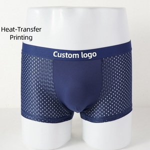 Slip da <span class=keywords><strong>Uomo</strong></span> in Bambù Traspirante con Logo Personalizzato, Taglie L-<span class=keywords><strong>5XL</strong></span>, Elastici e Traforati, Comodi <span class=keywords><strong>Boxer</strong></span> da <span class=keywords><strong>Uomo</strong></span> - Product Image 1